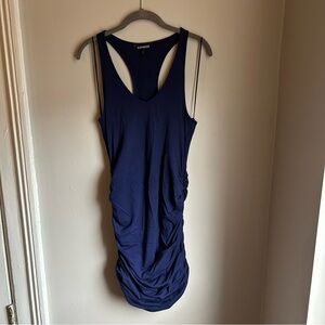 Express Stretchy Ruched Blue Dress